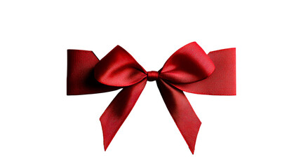 Fototapeta premium Crimson ribbon bow decoration, cut out transparent
