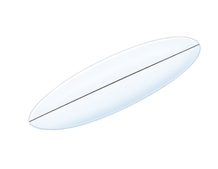 White Surfboard Isolated on Transparent Background