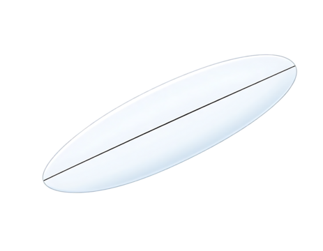 White Surfboard Isolated on Transparent Background