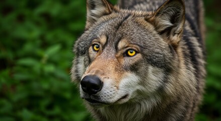 Close-up of a wolf's head