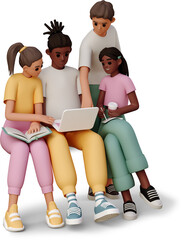 young people looking at laptop