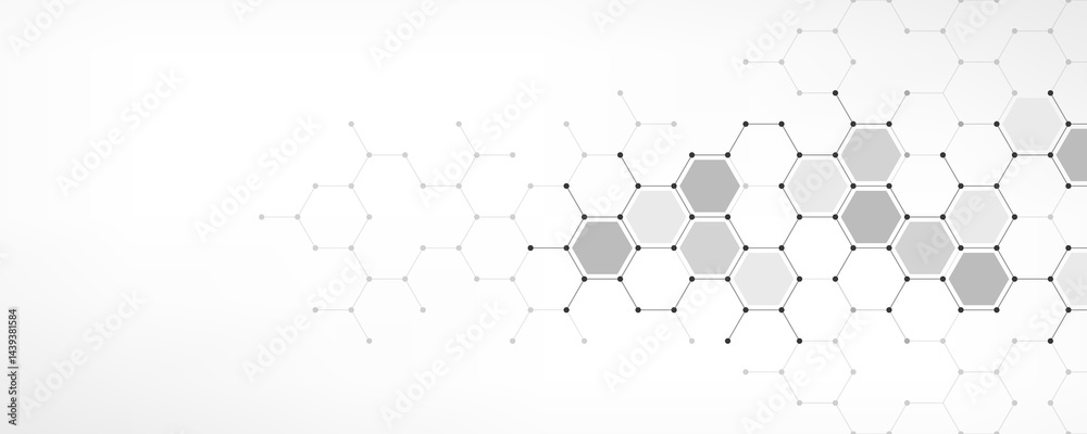 Aufkleber Graphic design element with abstract geometric background of simple hexagon pattern