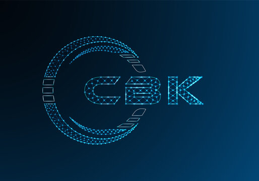 CBK low poly letter logo vector design. CBK lower poly logo design.