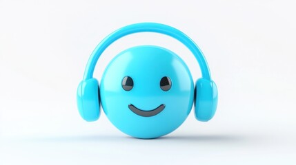 Fototapeta premium Chat icon with headset on clean white background