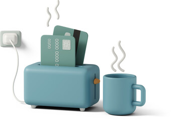 Obraz premium credit cards baked in toaster