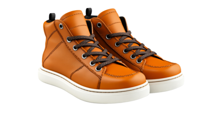 Stylish brown high top shoes with modern design