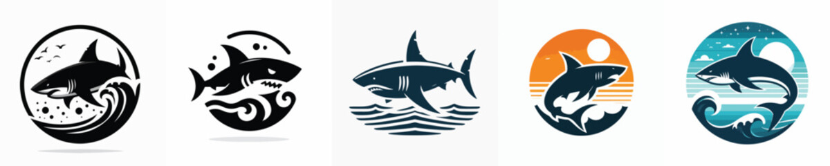 Vector of a shark silhouette.