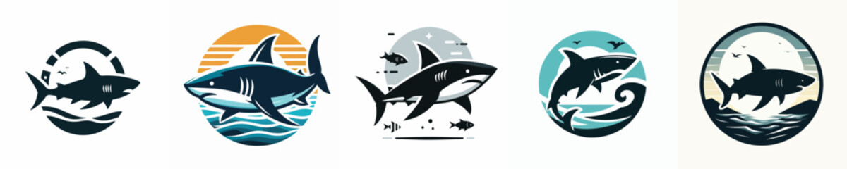 Vector of a shark silhouette.