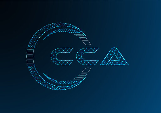 CCA low poly letter logo vector design. CCA lower poly logo design.