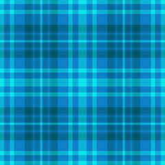 Graceful tartan textile fabric, diagonal vector background seamless. Row check pattern plaid texture in cyan and bright colors.