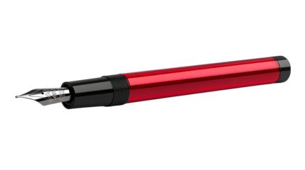 Stylish red fountain pen with sleek design
