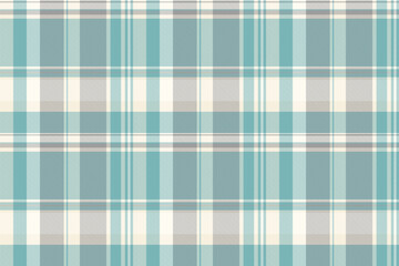 School plaid fabric vector, website check seamless texture. New background pattern textile tartan in cyan and grey colors.