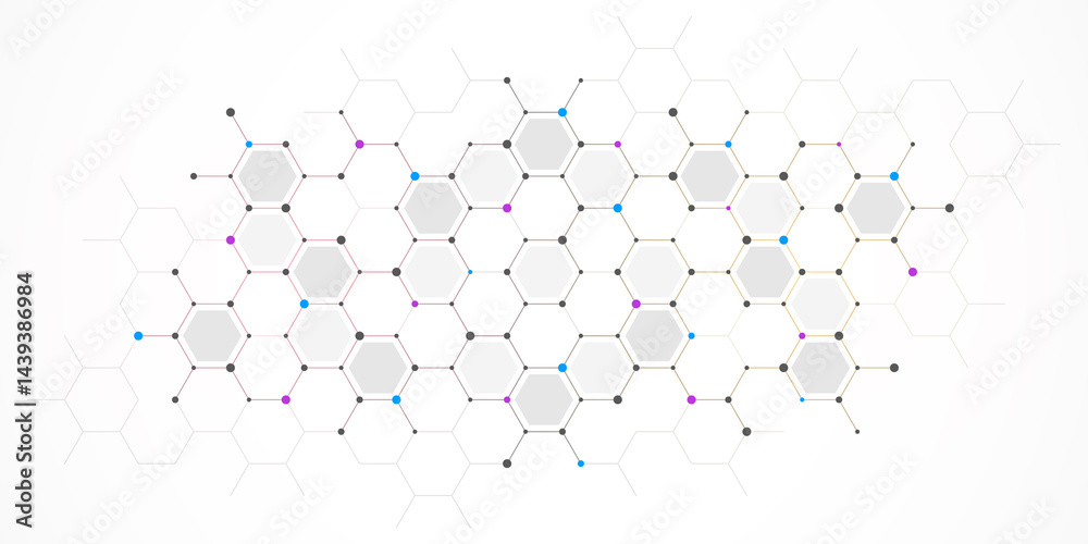 Aufkleber Graphic design element with abstract geometric background of simple hexagon pattern