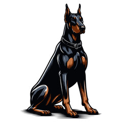 Doberman vector and illustrations.