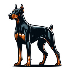 Doberman vector and illustrations.