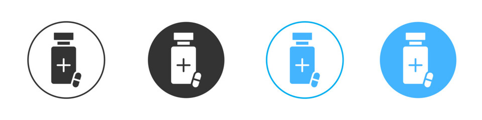 Pill bottle icon Vector Graphic set