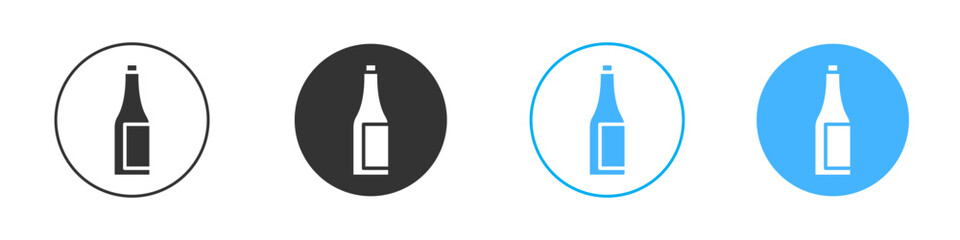 Champagne bottle icon Vector Graphic set