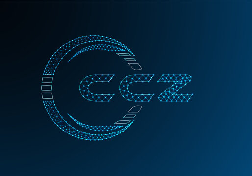 CCZ low poly letter logo vector design. CCZ lower poly logo design.