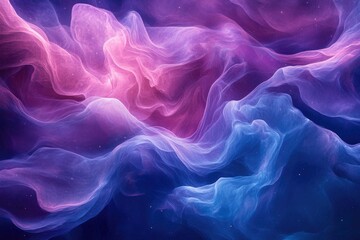 Fototapeta premium Abstract art depicting swirling nebulae in shades of pink, purple, and blue, evoking a cosmic dreamscape.
