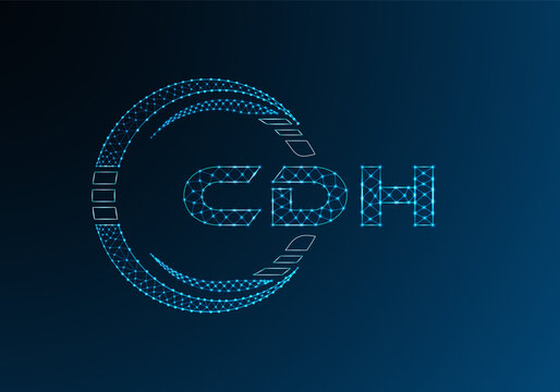 CDH low poly letter logo vector design. CDH lower poly logo design.