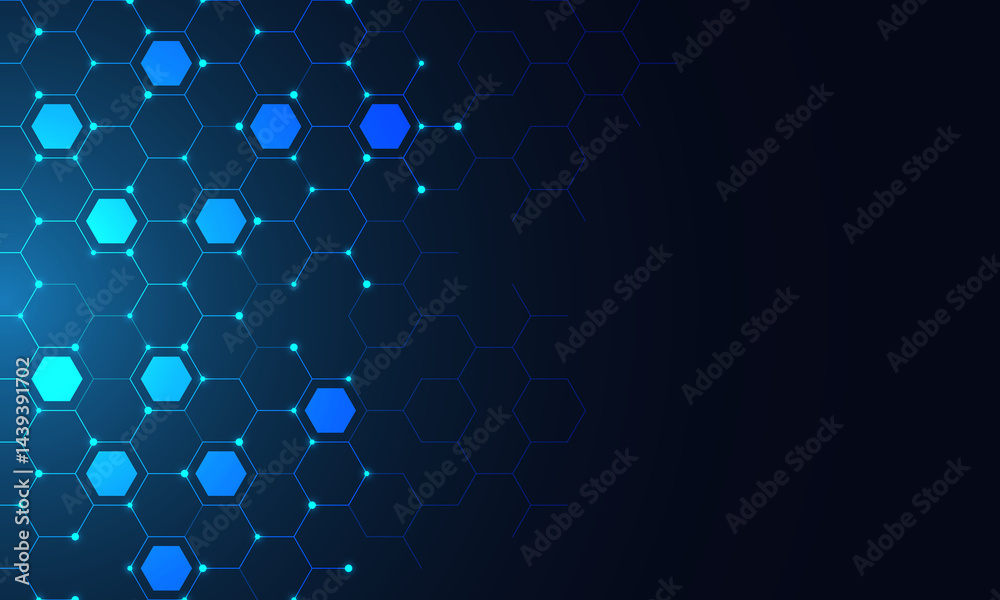 Aufkleber Abstract technology background and design element with hexagons pattern and geometric shapes