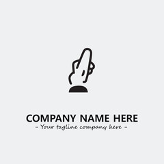 Finger illustration black and white for logo company vector image