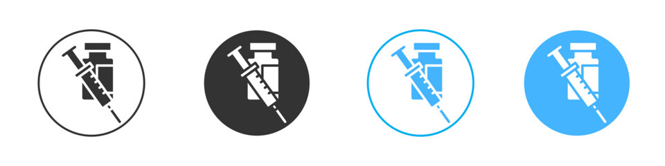 Vaccine vial icon Vector Graphic set
