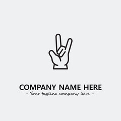 Finger illustration black and white for logo company vector image