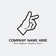 Finger illustration black and white for logo company vector image