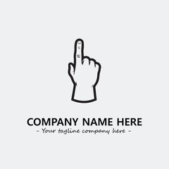 Finger illustration black and white for logo company vector image