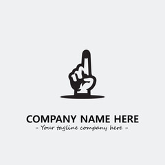 Finger illustration black and white for logo company vector image