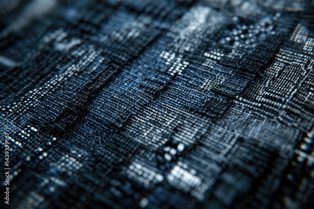 Aufkleber Abstract close-up of a textured surface resembling digital code or data streams.