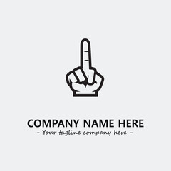 Finger illustration black and white for logo company vector image