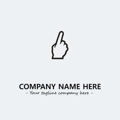 Finger illustration black and white for logo company vector image