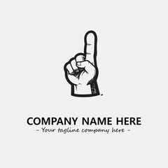 Finger illustration black and white for logo company vector image