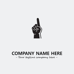 Finger illustration black and white for logo company vector image