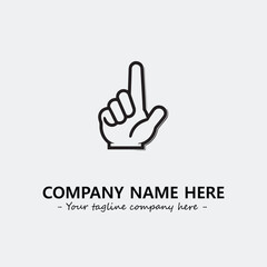 Finger illustration black and white for logo company vector image
