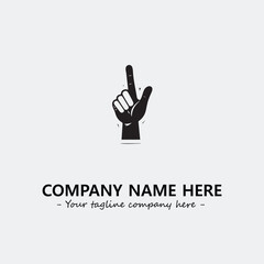 Finger illustration black and white for logo company vector image