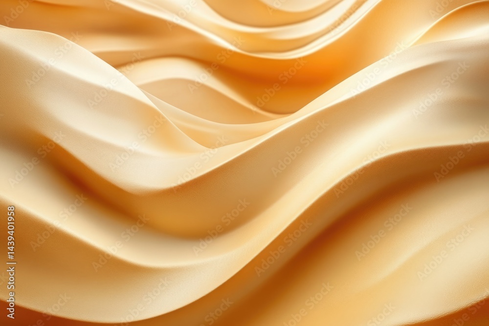 Poster abstract image of soft, flowing, golden waves; smooth, luxurious texture.