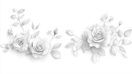 Elegant White Roses Isolated Floral Arrangement white roses floral arrangement floral design flower