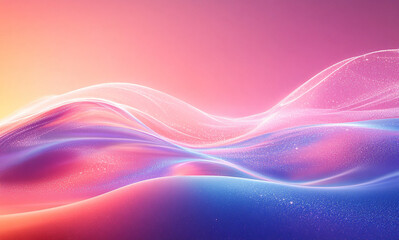 The poster has a pink and purple background and an abstract design that highlights smooth lines.