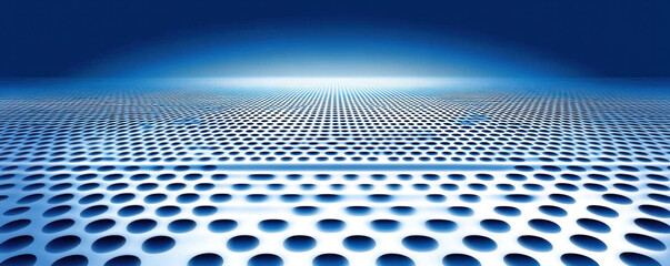 A large blue background with a multitude of small blue and white circles scattered across it. The circles are arranged in a way that creates a sense of depth and texture