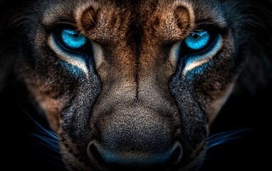 Obraz premium Close-up of a majestic feline's intense gaze