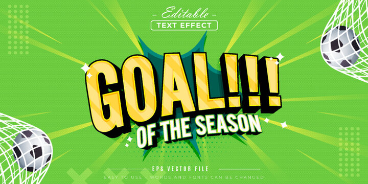 Comic book goal style, editable text effect.