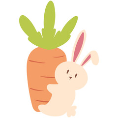 rabbit hugging a carrot