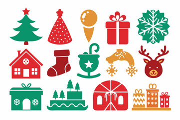 Elegant Holiday Icons for Christmas
