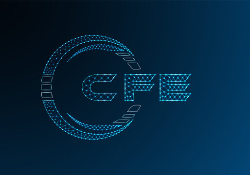 CFE low poly letter logo vector design. CFE lower poly logo design.