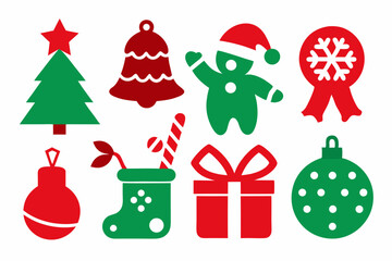 Fototapeta premium Minimalist Christmas Icons Collection