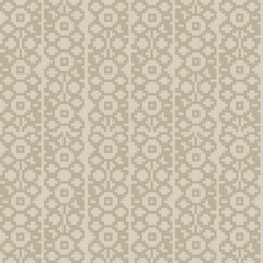 Neutral Colour Textured Fair Isle Seamless Pattern Design
