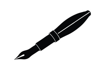 Silhouette art illustration of a vintage fountain pen.eps